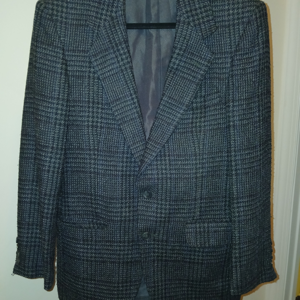 Farah Charcoal Checkered Blazer